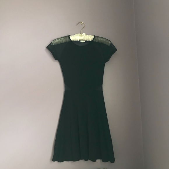 Mesh Sleeve Black Dress - Picture 2 of 3